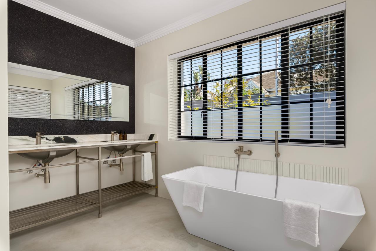 Modern bathroom with freestanding bath