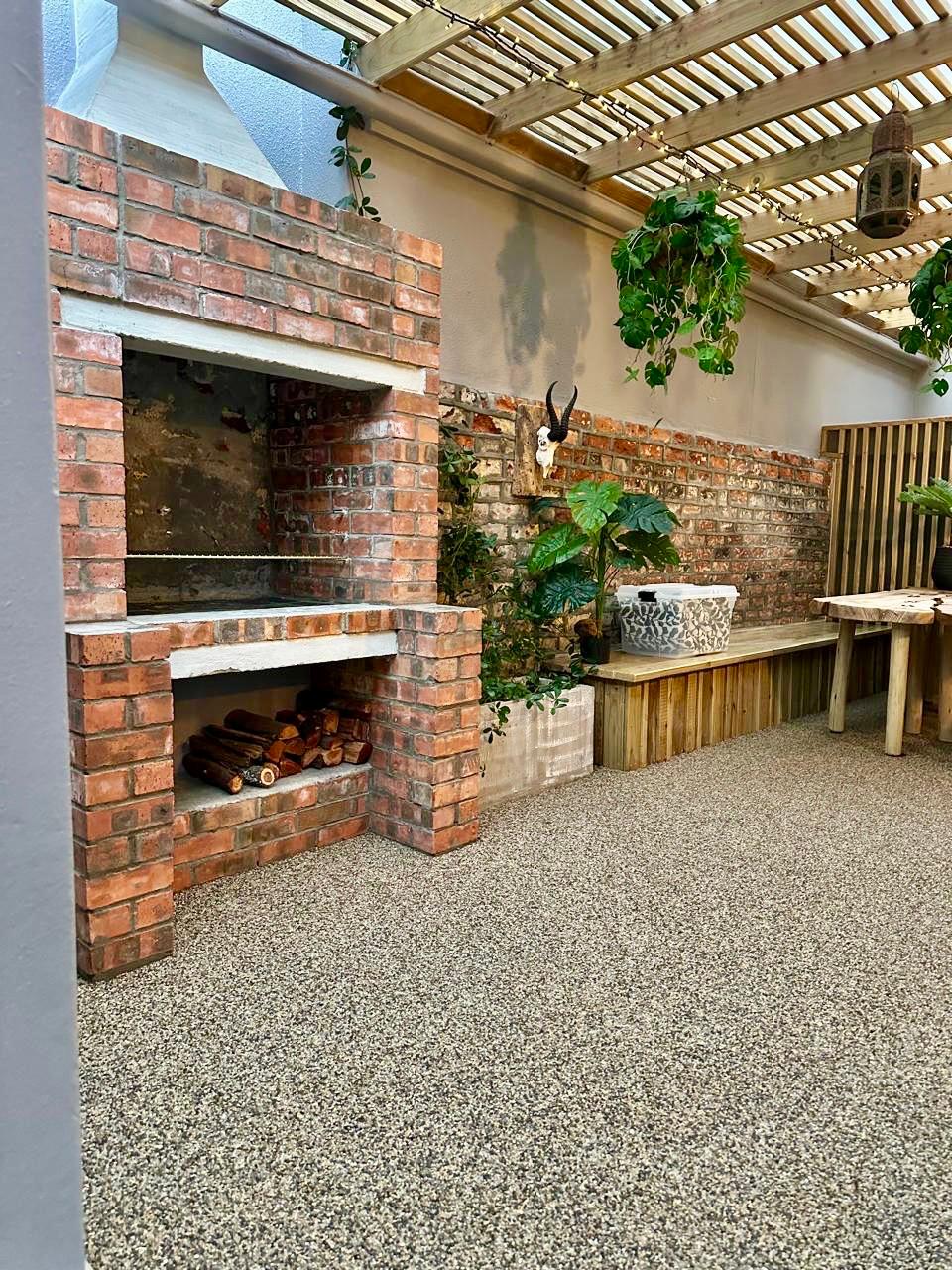 Custom brick braai and outdoor dining area